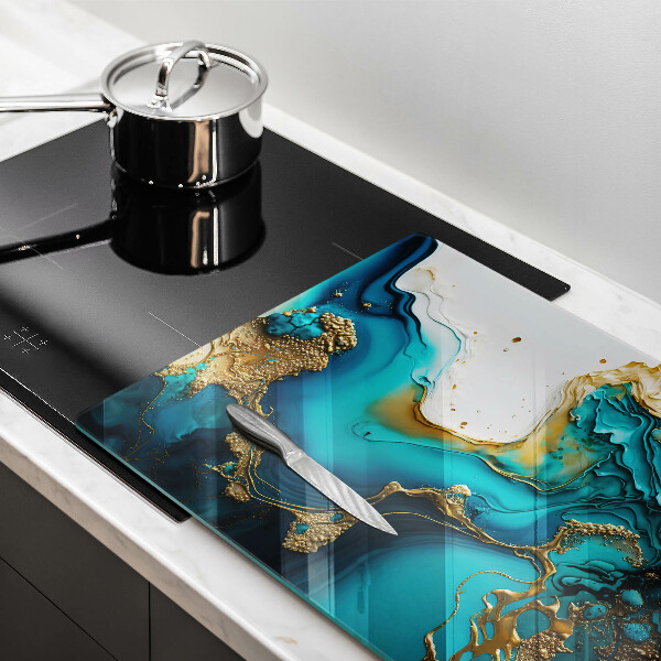 Skärbräda glas modern Turkos abstraktion