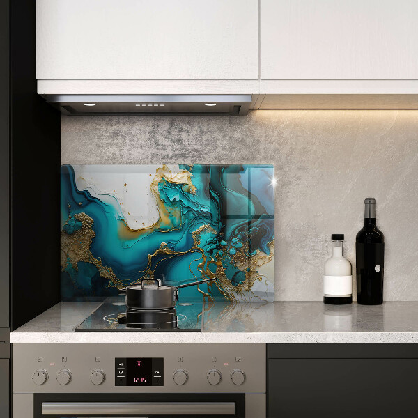 Skärbräda glas modern Turkos abstraktion