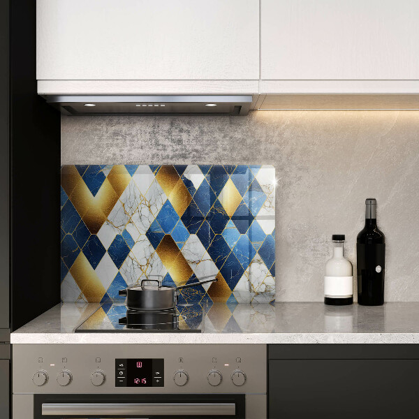 Skärbräda glas modern Gyllene romb marmor