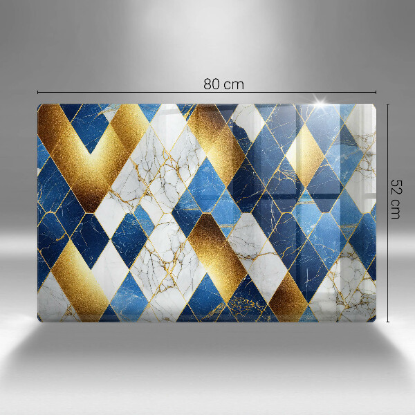 Skärbräda glas modern Gyllene romb marmor