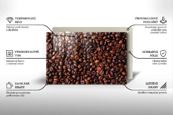 Skärbräda glas modern Kaffebönor