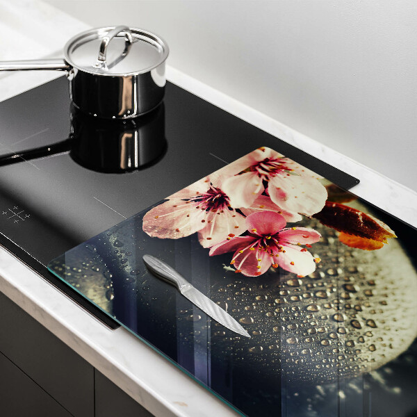 Skärbräda glas modern Blommor zen stenar