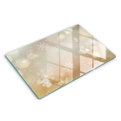 Skärbräda glas modern Snöflingor