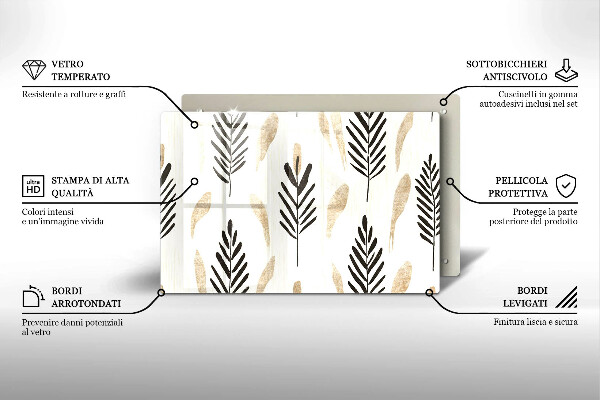 Skärbräda glas modern Boho växter