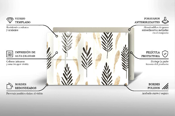 Skärbräda glas modern Boho växter