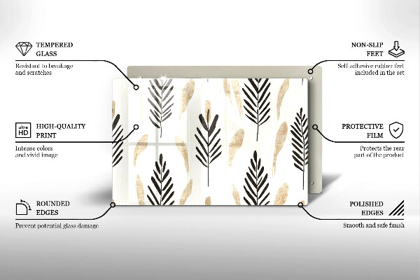 Skärbräda glas modern Boho växter