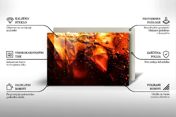 Skärbräda glas modern Cola drink med is
