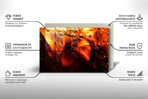 Skärbräda glas modern Cola drink med is