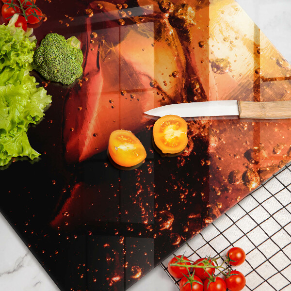 Skärbräda glas modern Cola drink med is