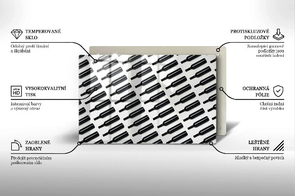 Skärbräda glas modern Svarta vinflaskor