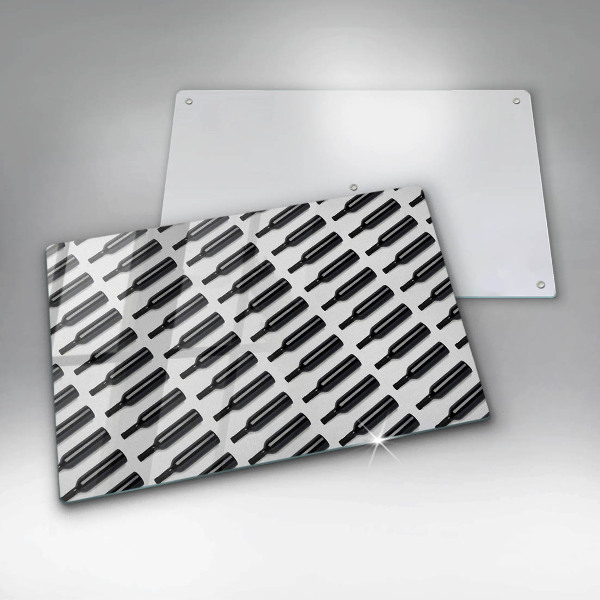 Skärbräda glas modern Svarta vinflaskor