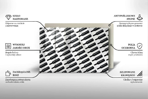 Skärbräda glas modern Svarta vinflaskor