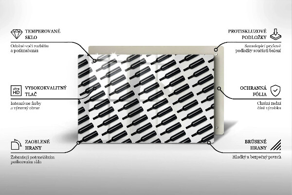 Skärbräda glas modern Svarta vinflaskor