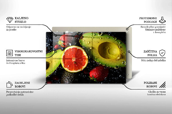 Skärbräda glas modern Frukt och grönsaker