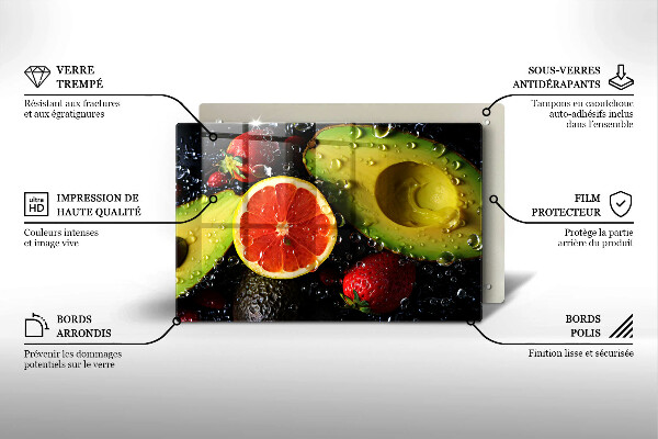 Skärbräda glas modern Frukt och grönsaker