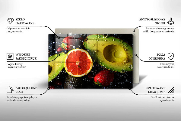 Skärbräda glas modern Frukt och grönsaker