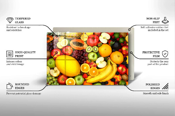 Skärbräda glas modern Fruktsamling