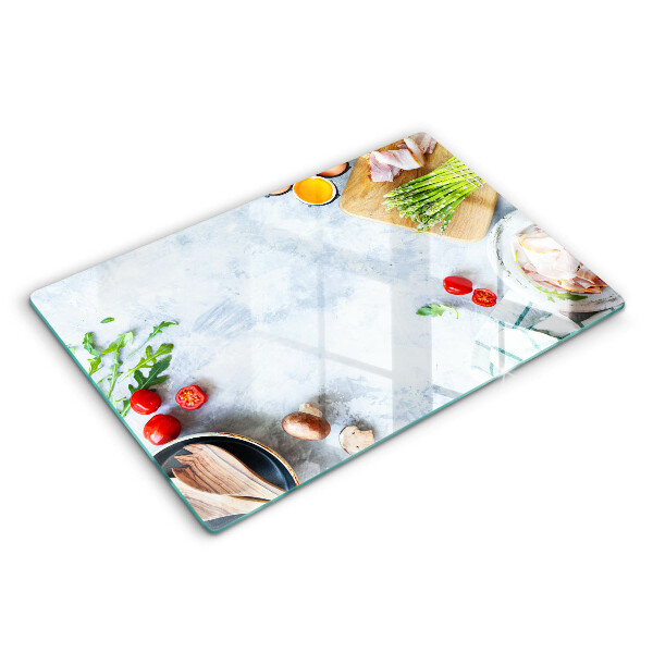 Skärbräda glas modern Ingredienser i köket