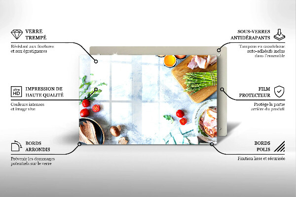 Skärbräda glas modern Ingredienser i köket