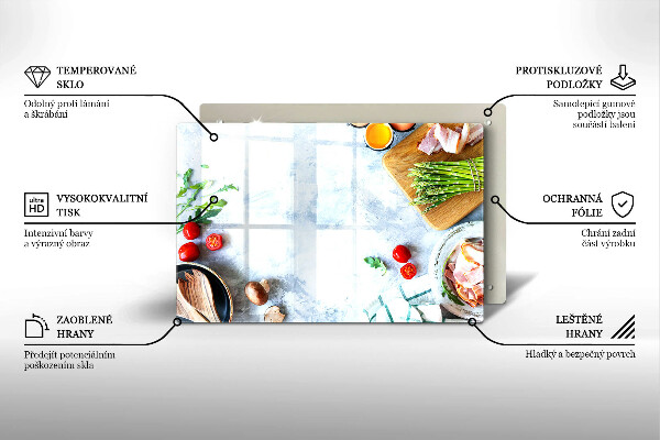 Skärbräda glas modern Ingredienser i köket