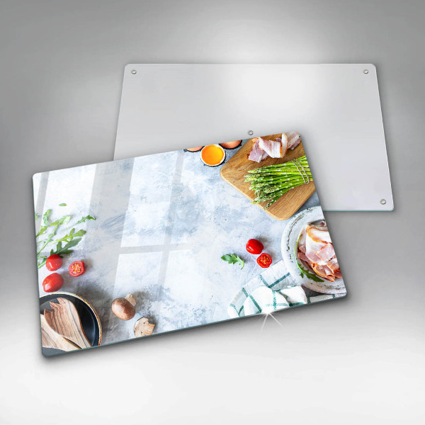 Skärbräda glas modern Ingredienser i köket