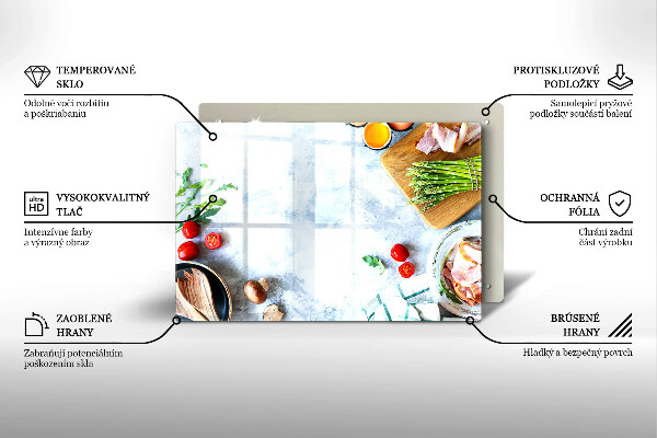 Skärbräda glas modern Ingredienser i köket
