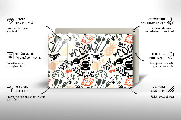 Skärbräda glas modern Kökstema ritning