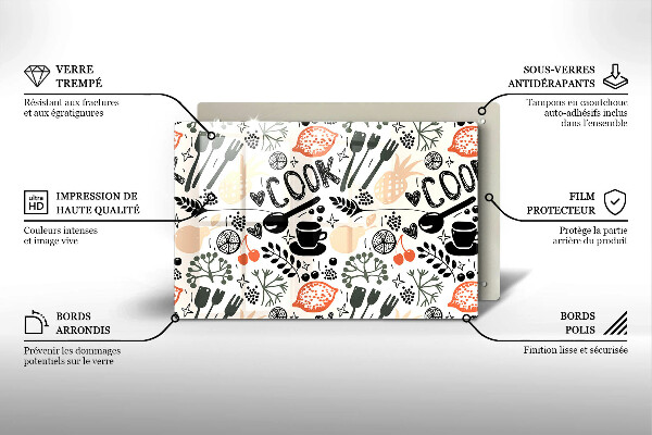 Skärbräda glas modern Kökstema ritning