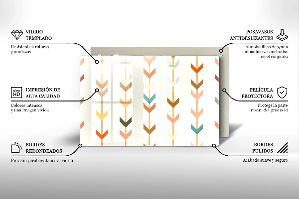 Skärbräda glas modern Geometriska element