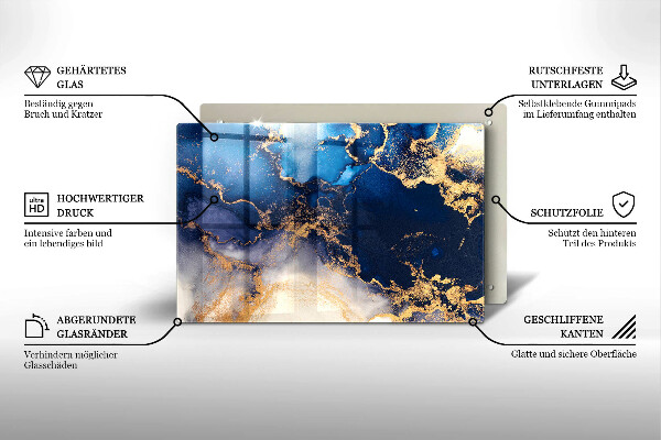 Skärbräda glas modern Marmor abstraktion