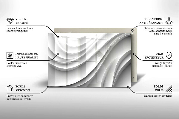 Skärbräda glas modern Geometriska linjer