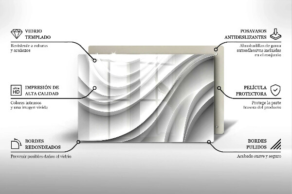 Skärbräda glas modern Geometriska linjer
