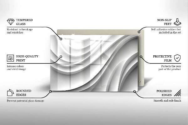 Skärbräda glas modern Geometriska linjer