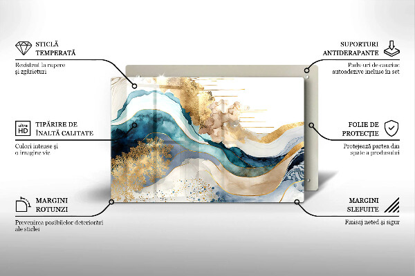 Skärbräda glas modern Färgad marmor