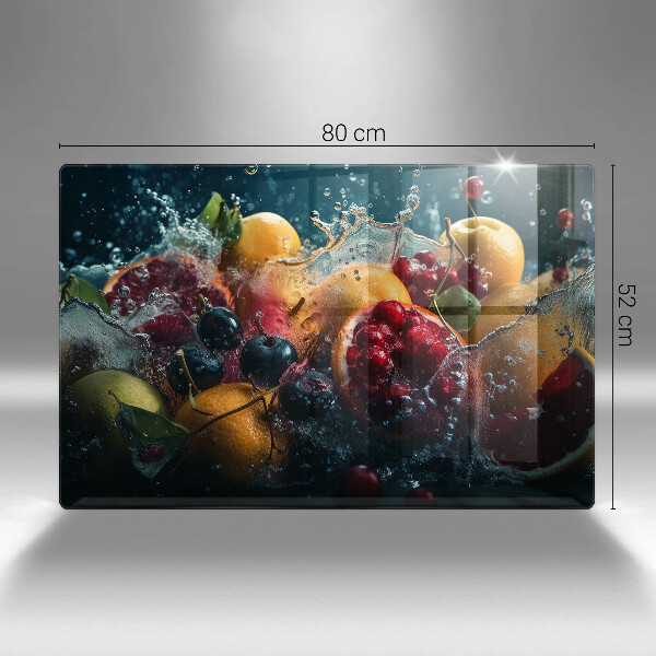 Skärbräda glas modern Frukt i vatten