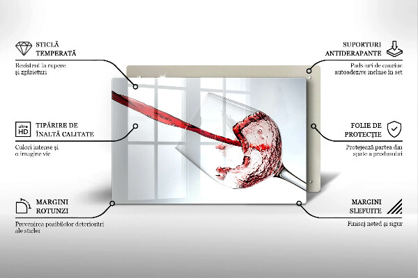 Skärbräda glas modern Rött vin