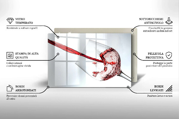 Skärbräda glas modern Rött vin