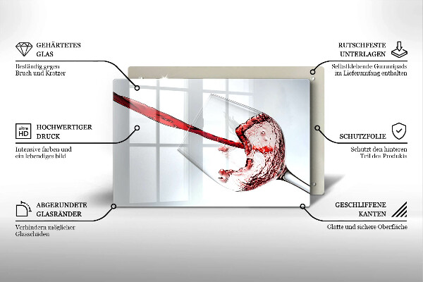 Skärbräda glas modern Rött vin