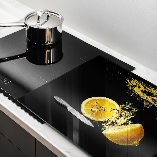 Skärbräda glas modern Saftig citronfrukt