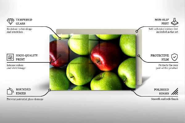 Skärbräda glas modern Saftiga äpplen