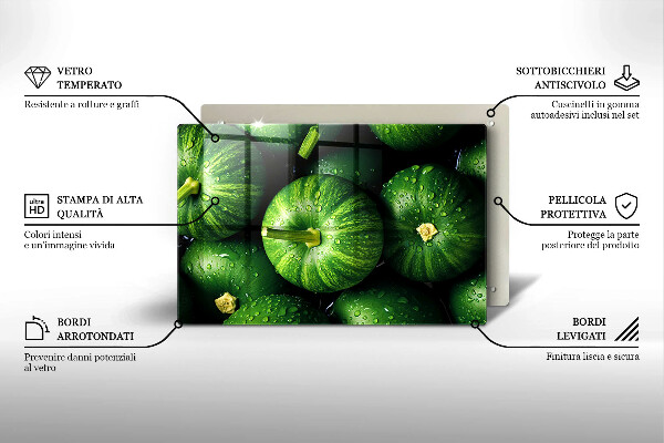 Skärbräda glas modern Gröna pumpor