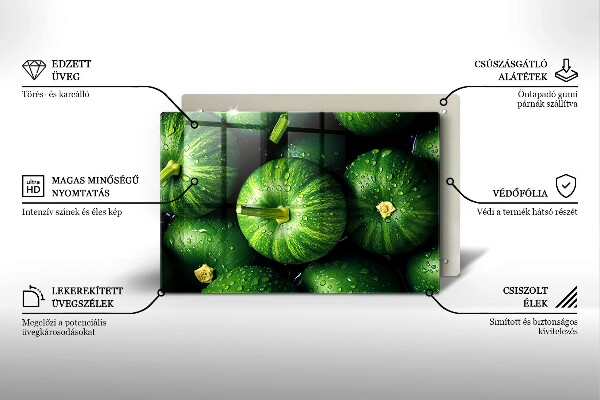 Skärbräda glas modern Gröna pumpor