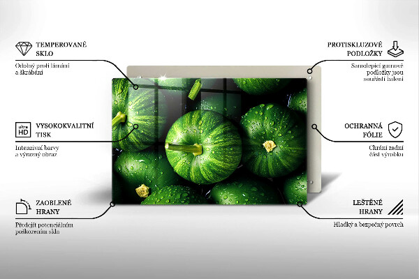 Skärbräda glas modern Gröna pumpor