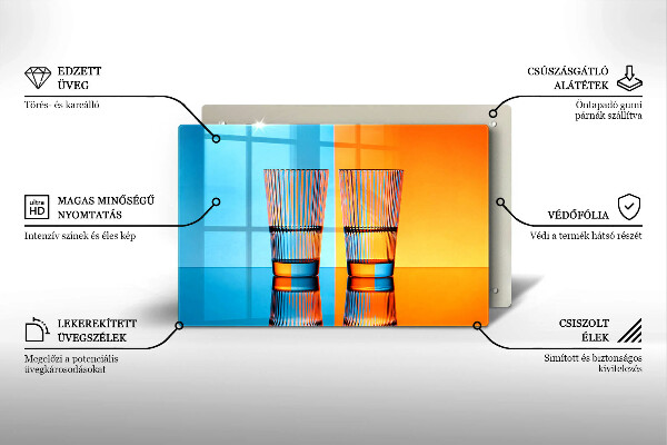 Skärbräda glas modern Två glas vatten
