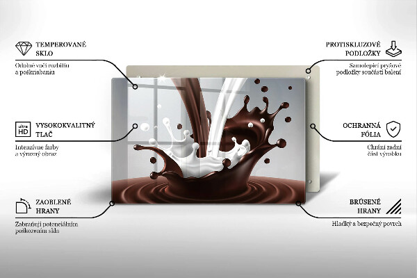 Skärbräda glas modern Mjölk och choklad