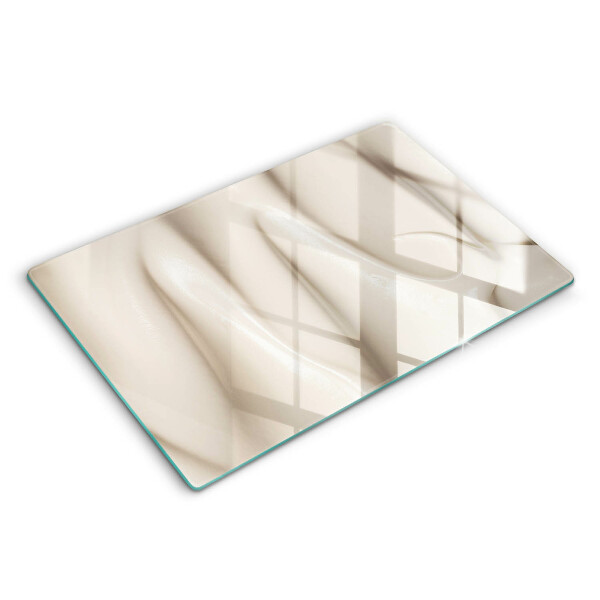 Skärbräda glas modern Krämig glass