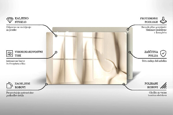Skärbräda glas modern Krämig glass