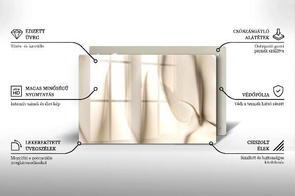 Skärbräda glas modern Krämig glass