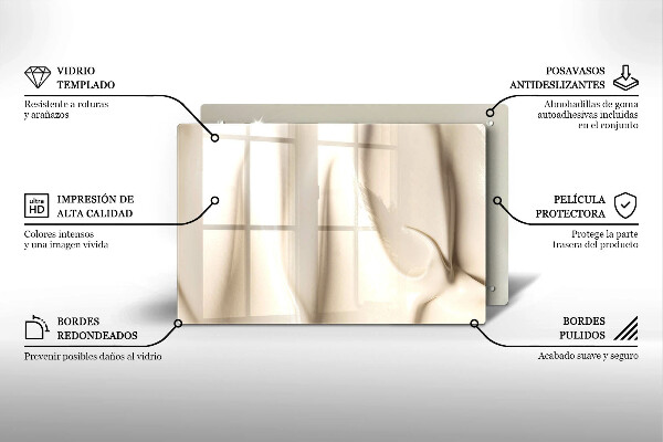 Skärbräda glas modern Krämig glass