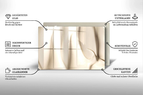 Skärbräda glas modern Krämig glass